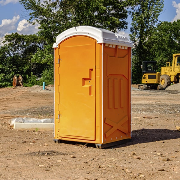 how often are the portable restrooms cleaned and serviced during a rental period in Little Valley